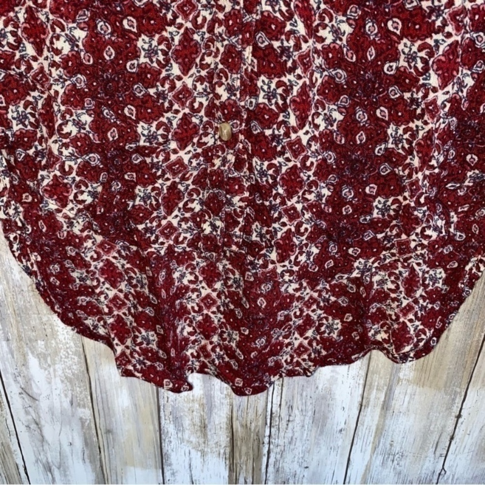 Hollister Red Floral High Low Blouse - Picture 3 of 5
